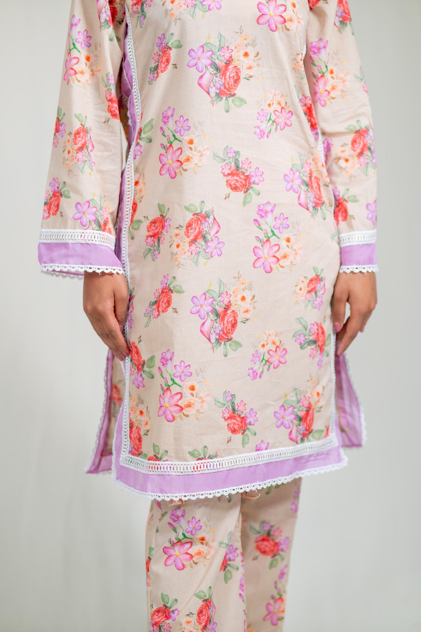 Beige Straight Kurta Set