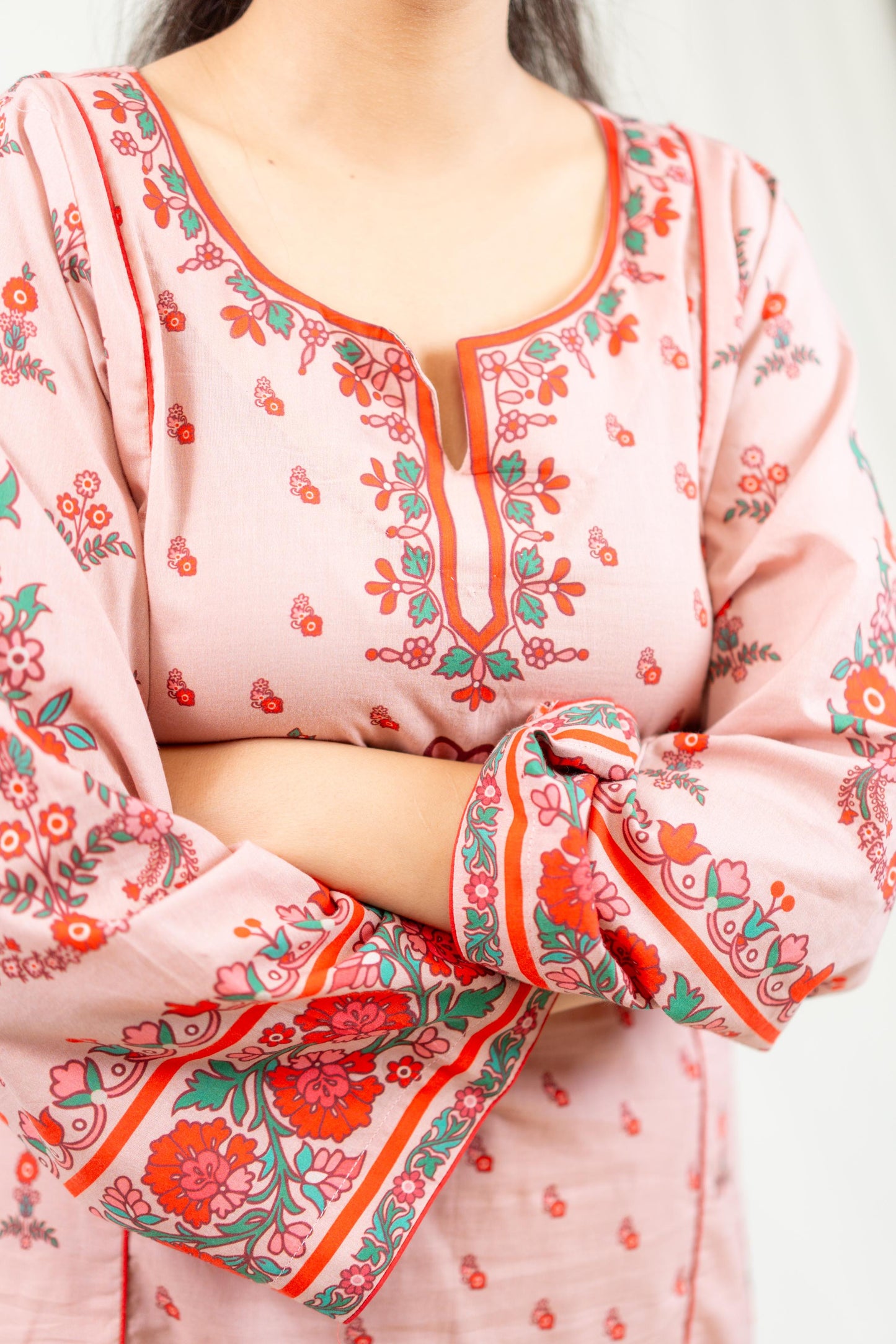 Red Base Adorned With Vibrant Floral Prints