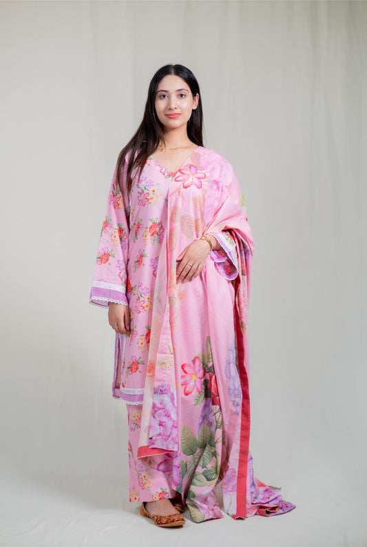 Pink Straight Kurta Set