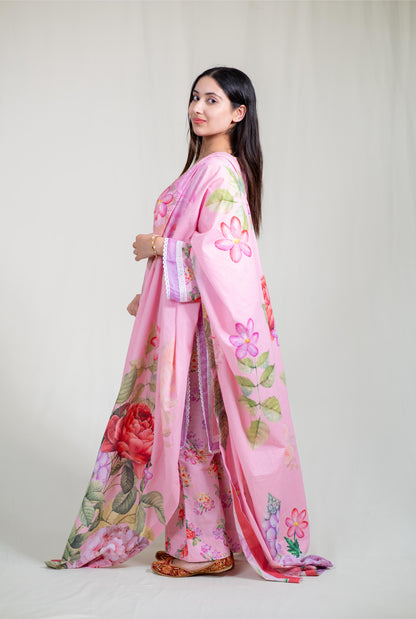Pink Straight Kurta Set