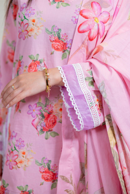 Pink Straight Kurta Set
