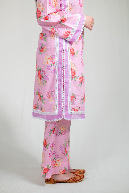 Pink Straight Kurta Set