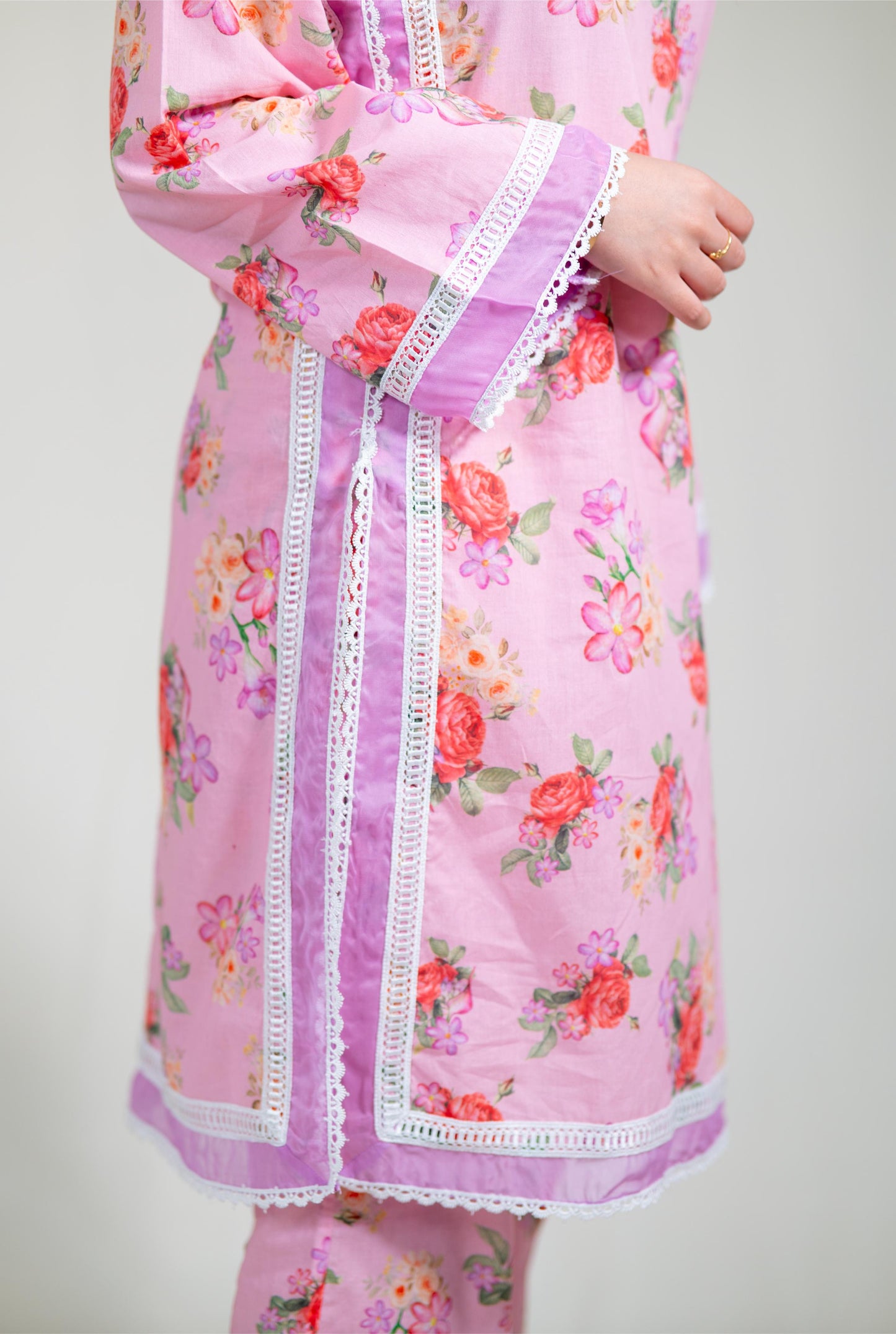 Pink Straight Kurta Set