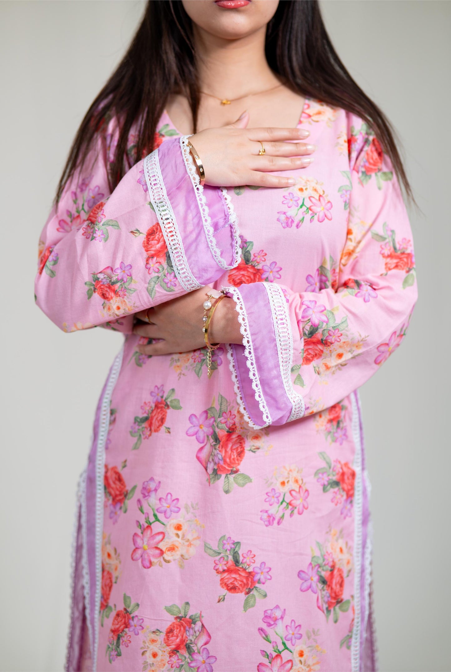 Pink Straight Kurta Set