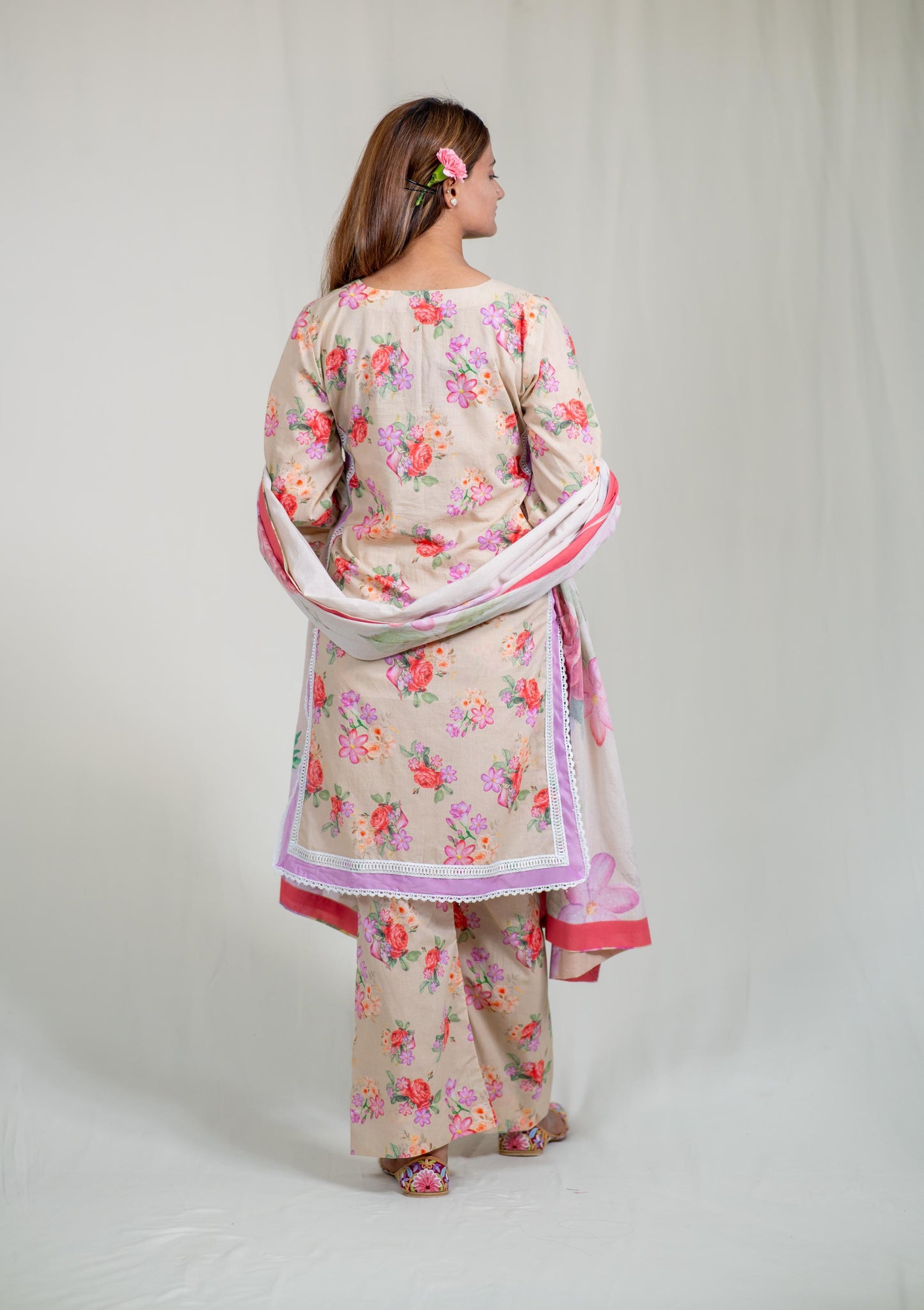 Beige Straight Kurta Set