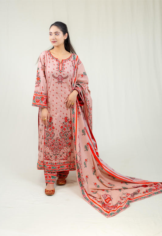 Red Base Adorned With Vibrant Floral Prints