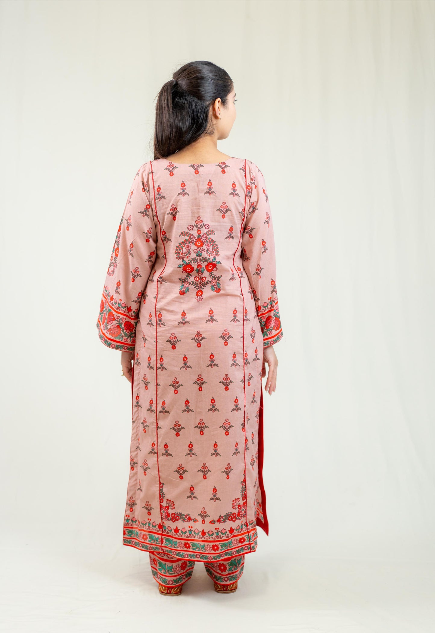 Red Base Adorned With Vibrant Floral Prints