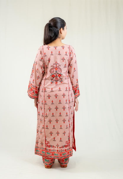 Red Base Adorned With Vibrant Floral Prints