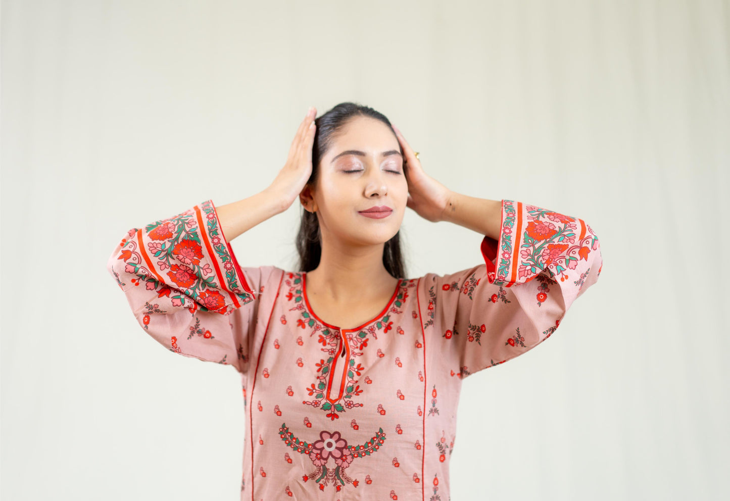 Red Base Adorned With Vibrant Floral Prints