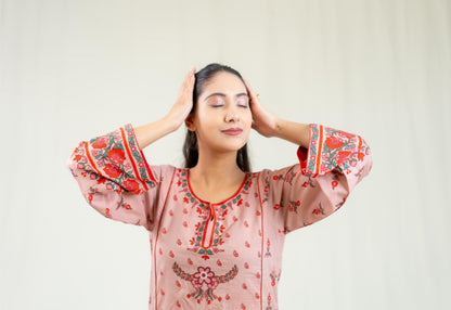 Red Base Adorned With Vibrant Floral Prints