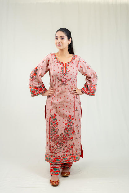 Red Base Adorned With Vibrant Floral Prints