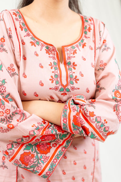 Red Base Adorned With Vibrant Floral Prints